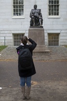 315-0587 Posing with Statue of John Harvard.jpg